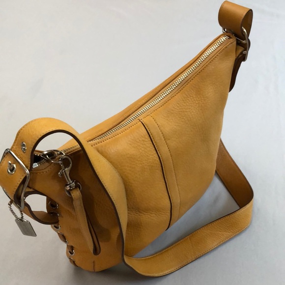 Coach Handbags - COACH #9350 Leather Yellow Crossbody Shoulder Bag